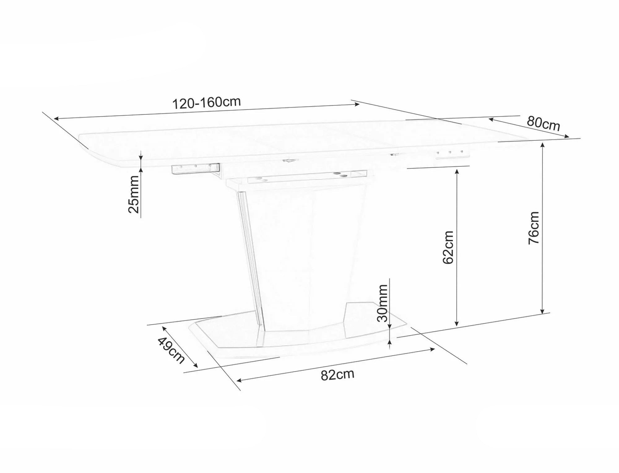 Masa extensibila LULU 120 (160) X80CM
