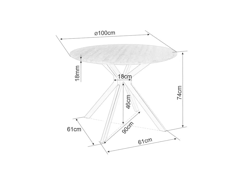 Masa ANNABELLE OAK Ø100 CM