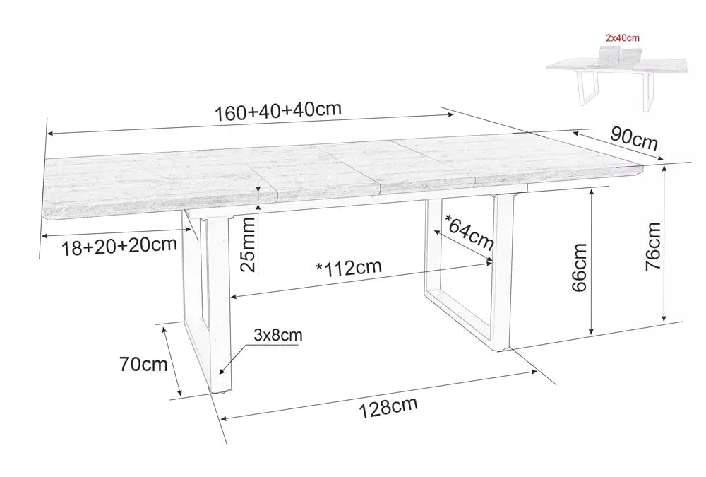 Masa extensibila LAMBERT 160(240) x 90 CM