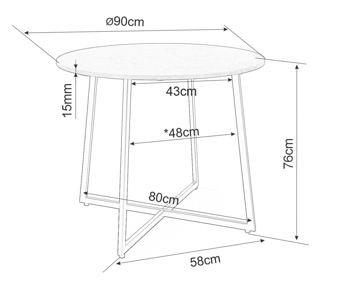 Masa MOLIN WHITE Ø90 CM