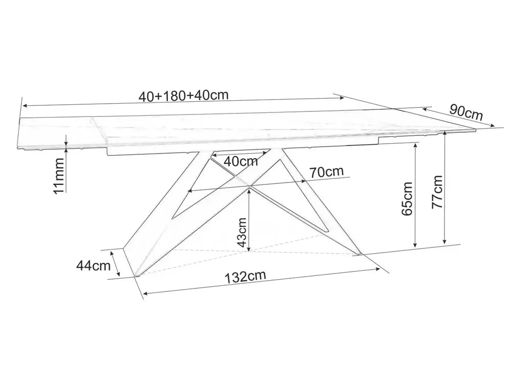 Masa extensibila CAMPAS CERAMIC STATUARIO VENATO 180(260) x 90 CM
