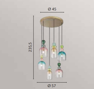 Lampa suspendata GAUDI 6L