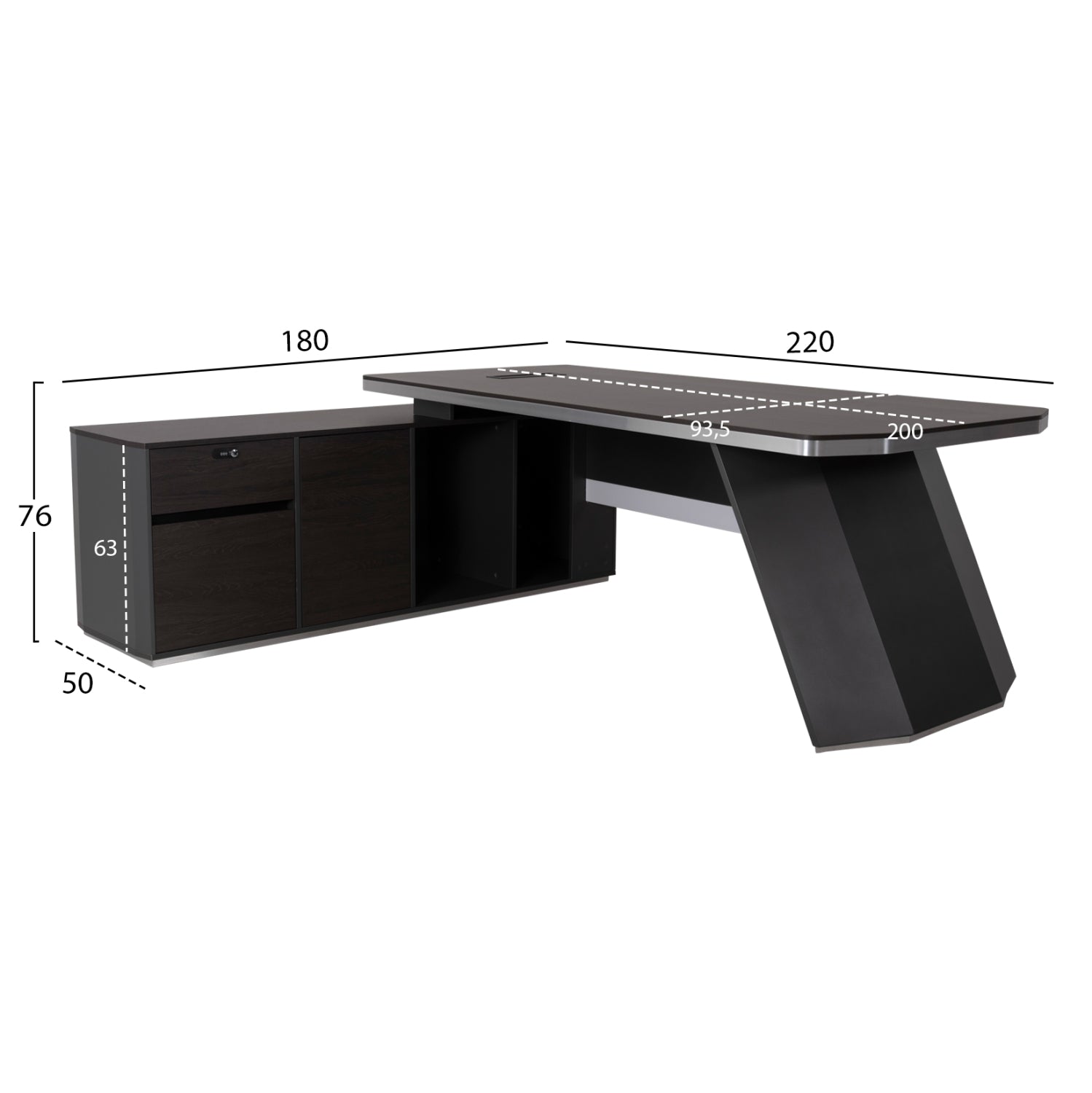 Birou NALDVIN CORNER L 220 x 180 CM