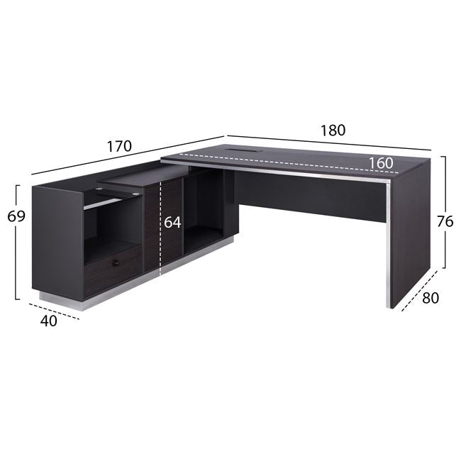 Birou NALDVIN CORNER LEFT 180 x 170 CM