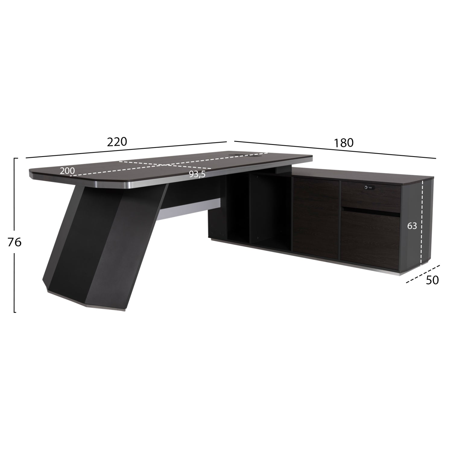 Birou NALDVIN CORNER R 220 x 180 CM