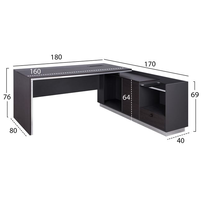 Birou NALDVIN CORNER RIGHT 180 x 170 CM