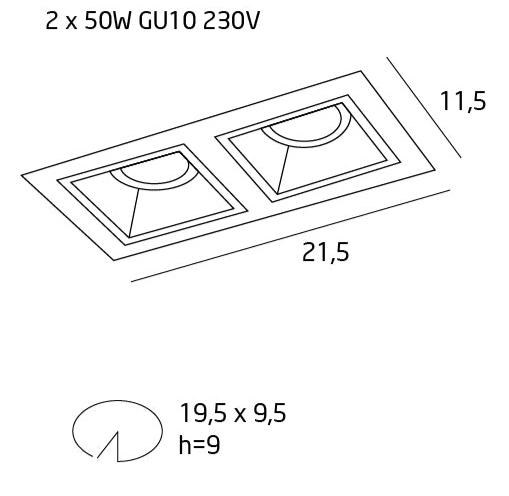 Spot incastrat HIT 2L BLACK