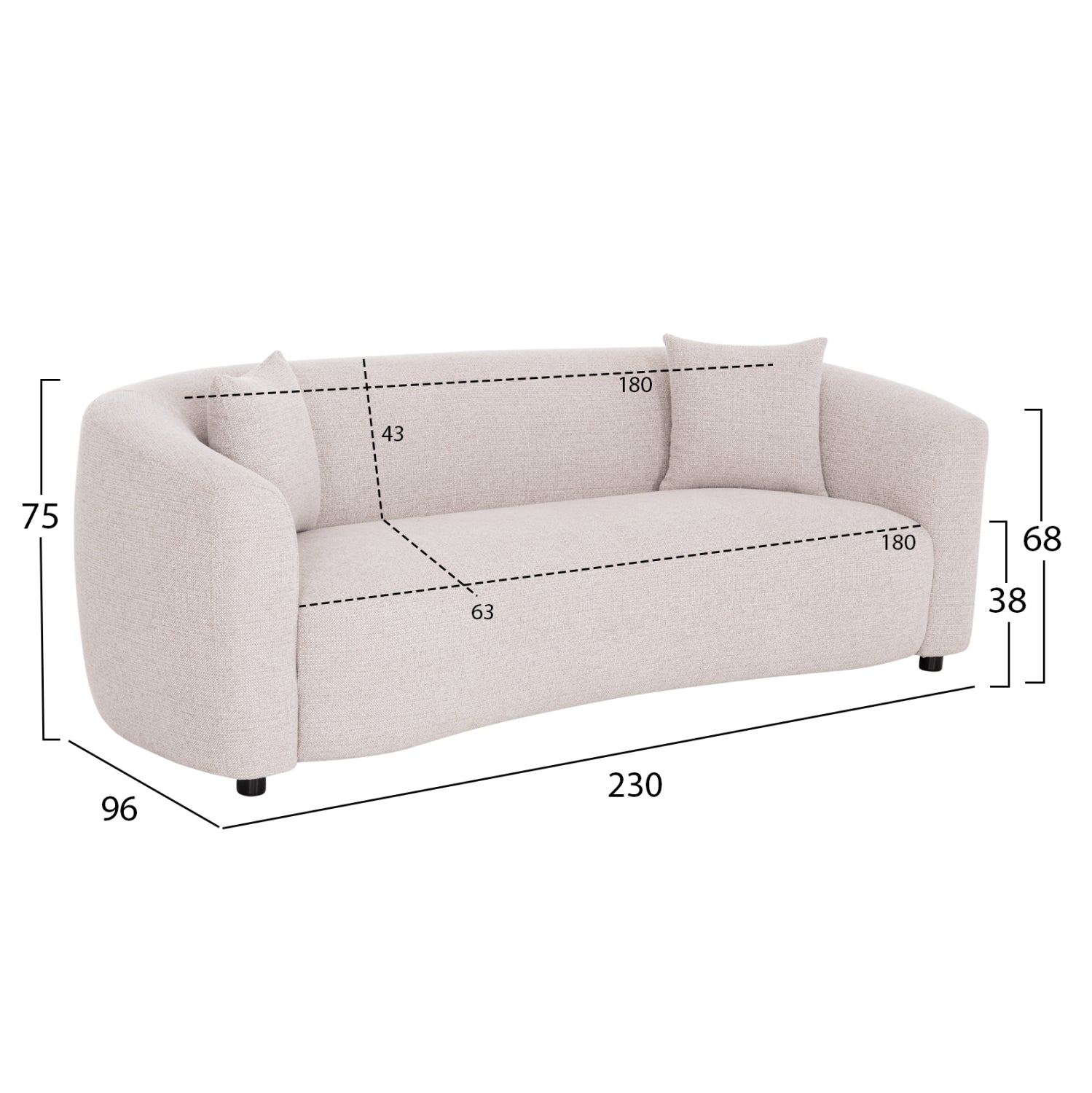 Canapea 3 locuri DIPLE 230CM