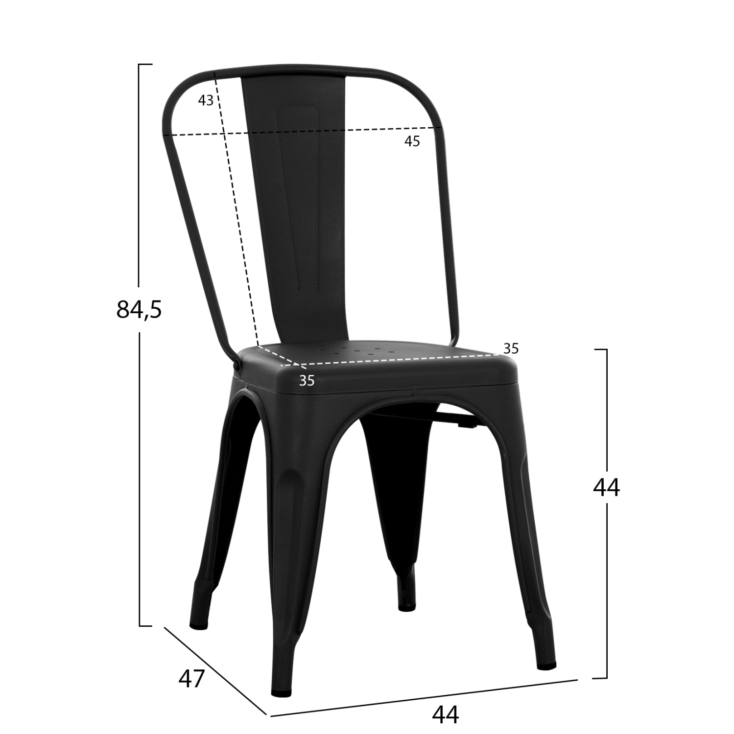 Scaun MEDIUM MATT BLACK