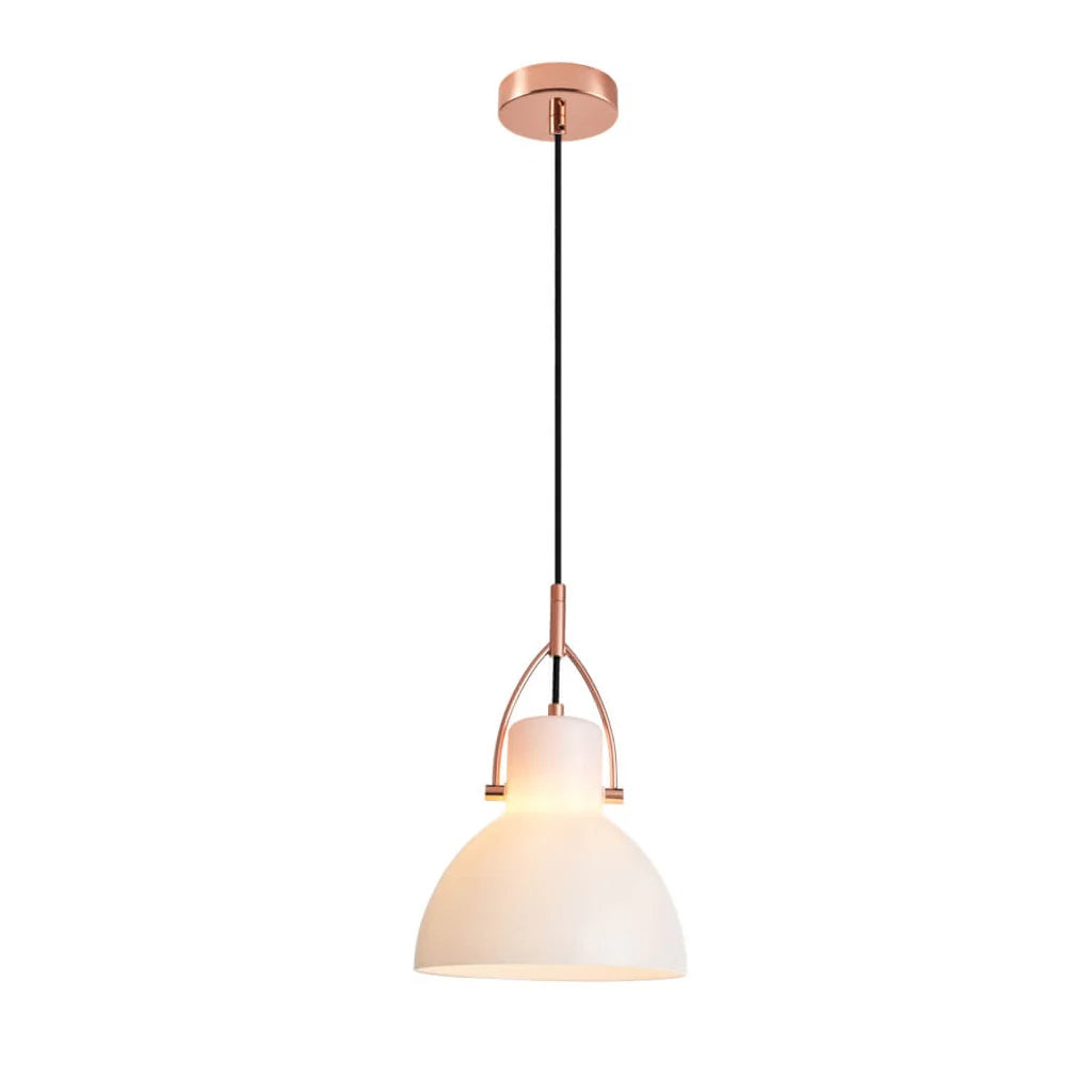 Lampa suspendata RACK SP1 cupru & alb opal