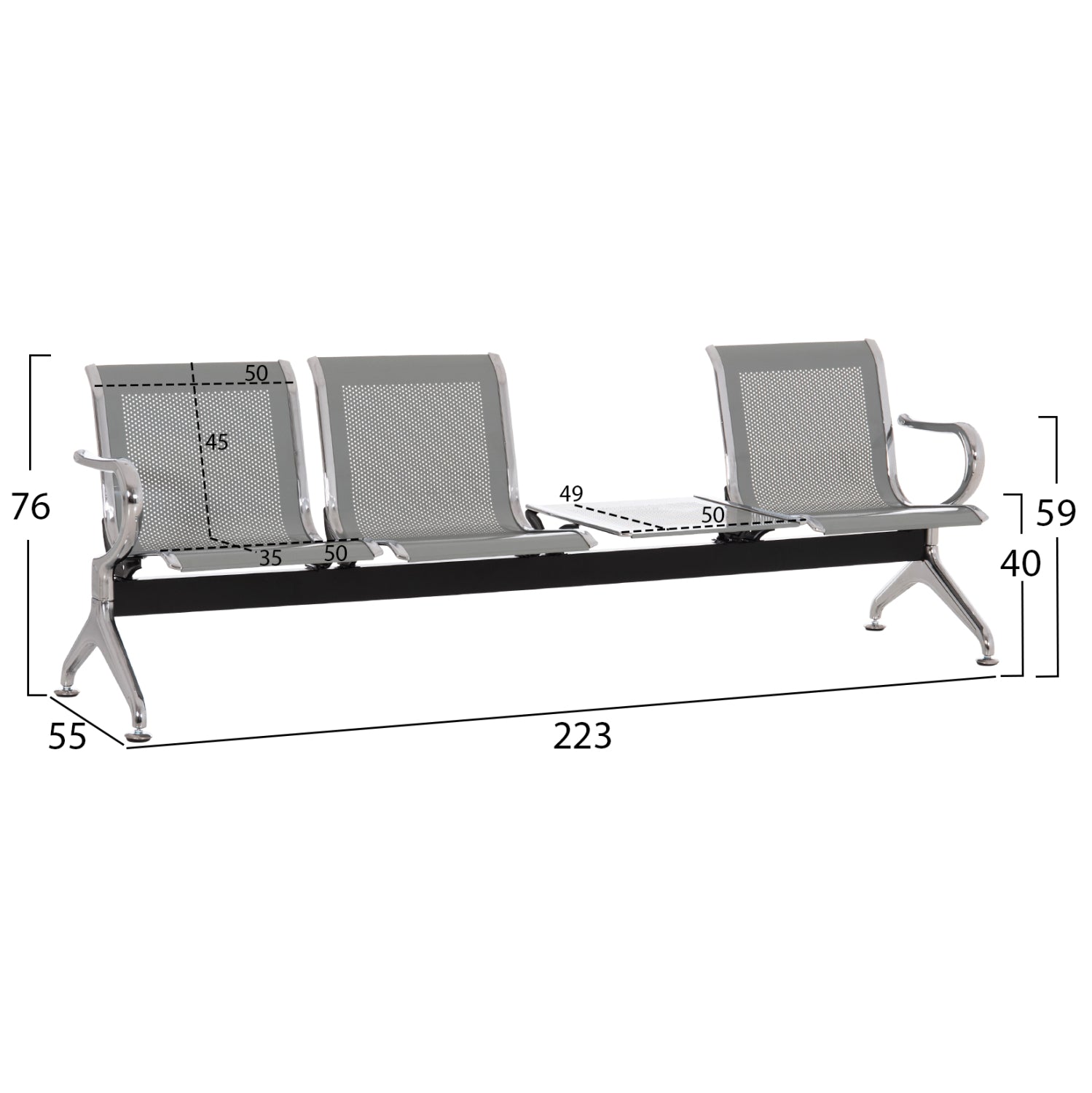 Banca EOLION 3S 223 x 55 CM
