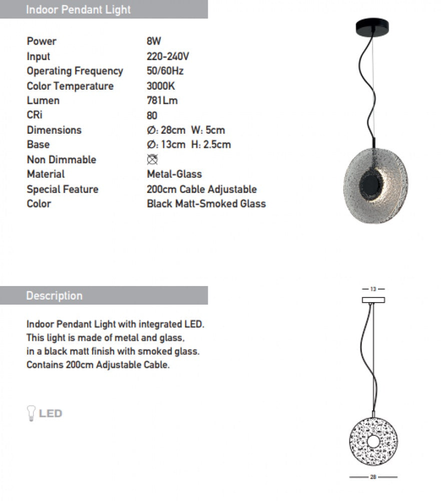 Lampa suspendata LARSIN 28CM
