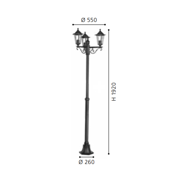 Lampa stativa de exterior LATERNA 3L