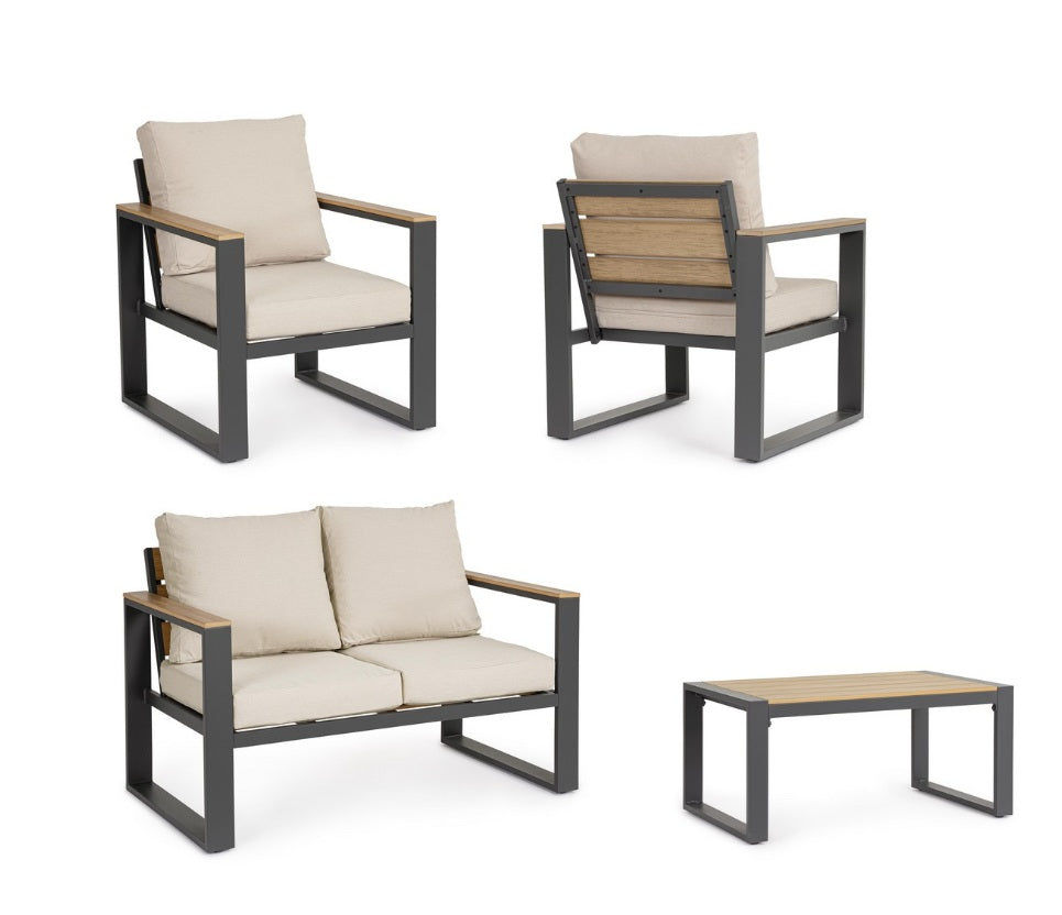 Set pentru exterior LEANDRO CHARCOAL 4PCS