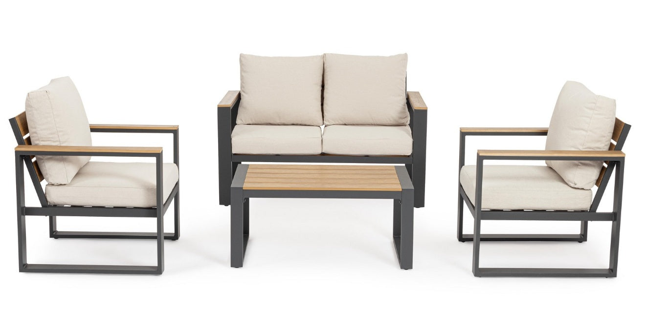 Set pentru exterior LEANDRO CHARCOAL 4PCS