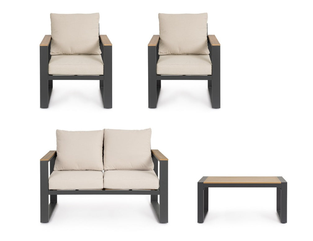 Set pentru exterior LEANDRO CHARCOAL 4PCS