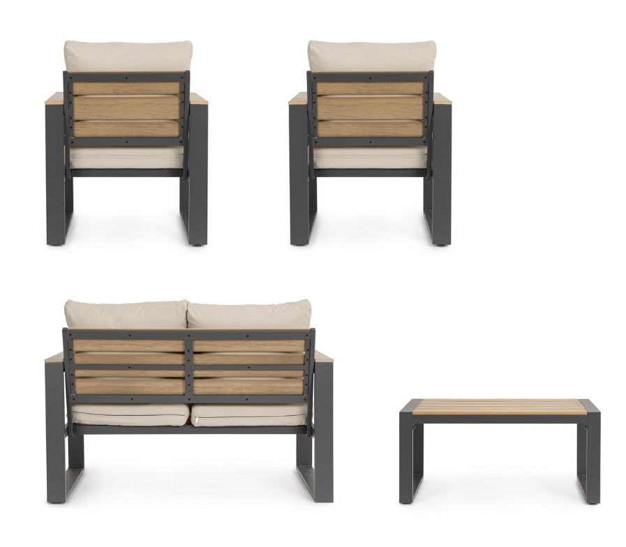 Set pentru exterior LEANDRO CHARCOAL 4PCS
