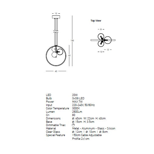 Lampa suspendata dimabila LUCANYS RING