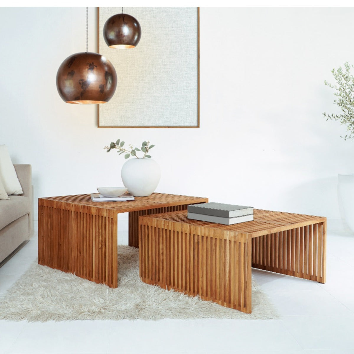 Set 2 masute de cafea MAEVA WOOD 86x79x46/80x40  CM