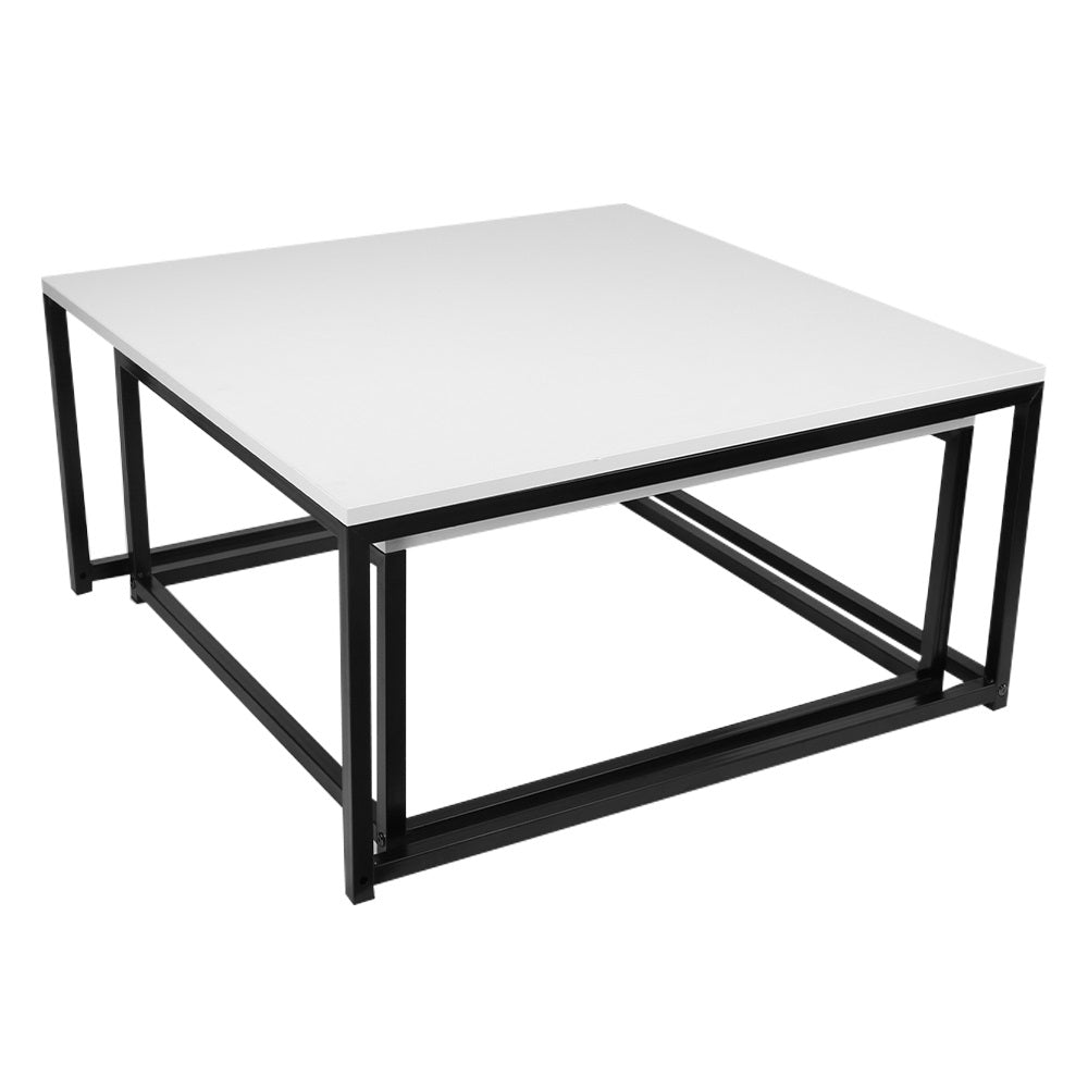 Set 2 masute de cafea MAGNO WHITE 65x32/75x37 CM