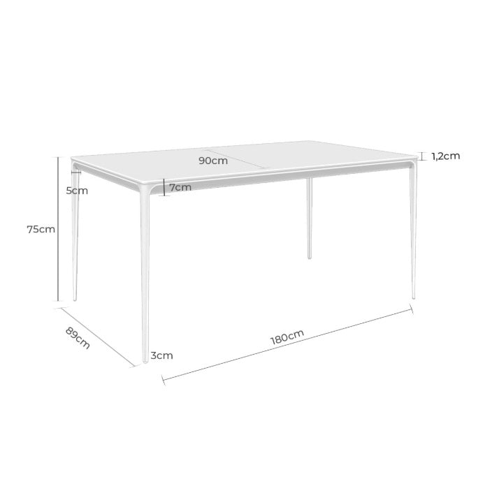 Masa MELBORN BEIGE 140/160/180 x 90 CM