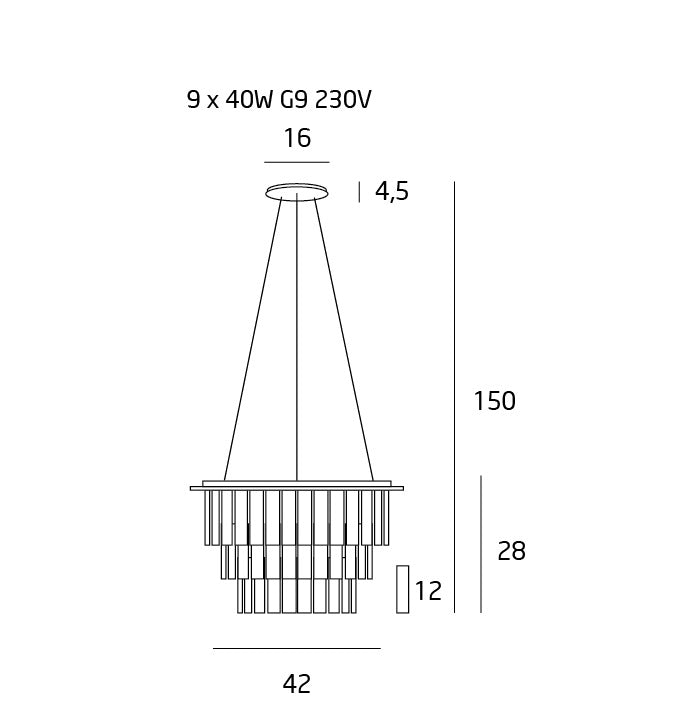 Lampa suspendata MONIQ Ø 42 cm