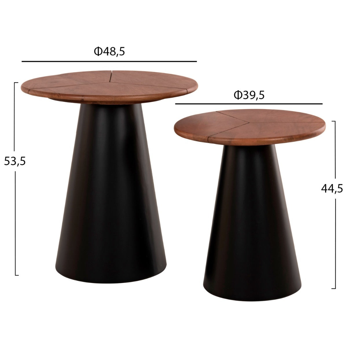 Set 2 masute de cafea NAURO Ø39x44/48x53 CM