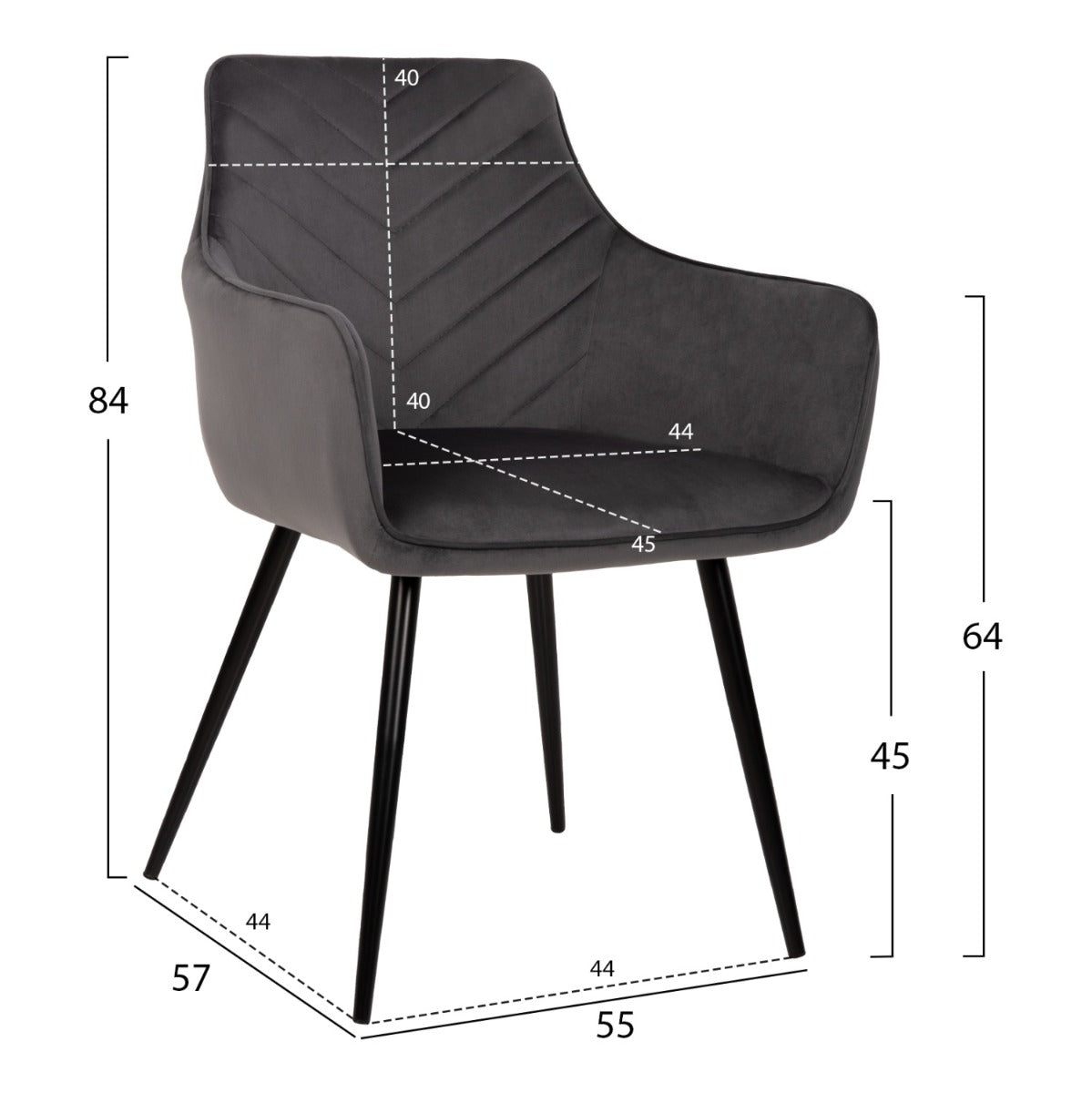 Scaun NEILE ARMS VELVET