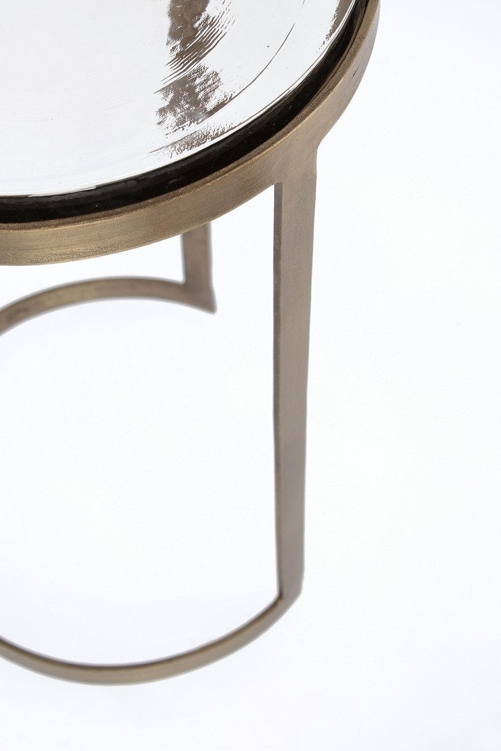 Set 2 masute de cafea ZAYLA ROUND BRASS Ø29x42/32x52 CM
