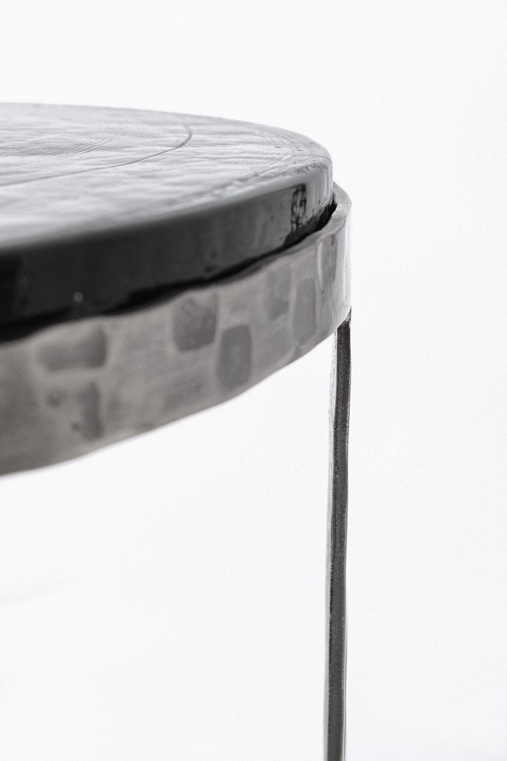 Set 2 masute de cafea NORELA NICKEL Ø39x36/46x45 CM