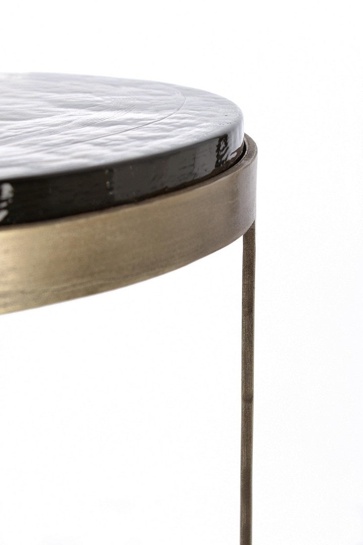 Set 2 masute de cafea ZAYLA ROUND BRASS Ø29x42/32x52 CM