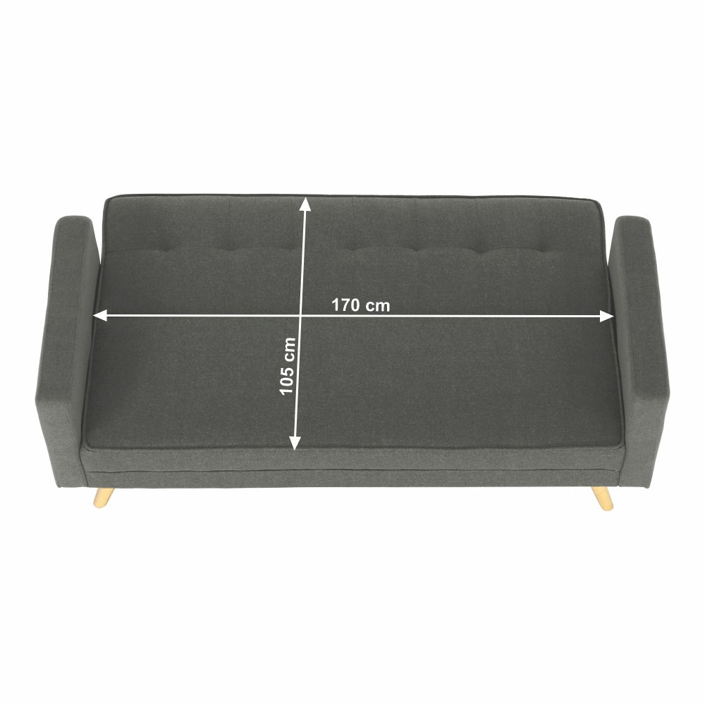 Canapea extensibila 2 locuri ORTISO GREY 186 CM