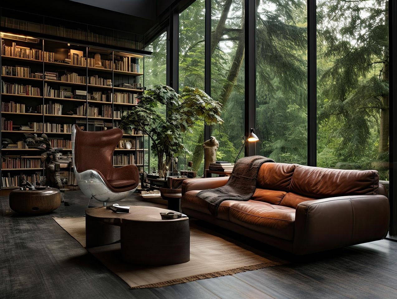 Fotoliu OVO CHROME - BROWN PU