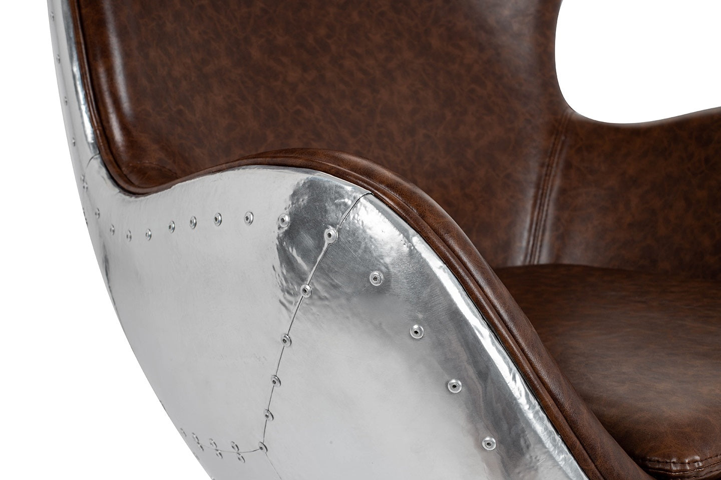 Fotoliu OVO CHROME - BROWN PU