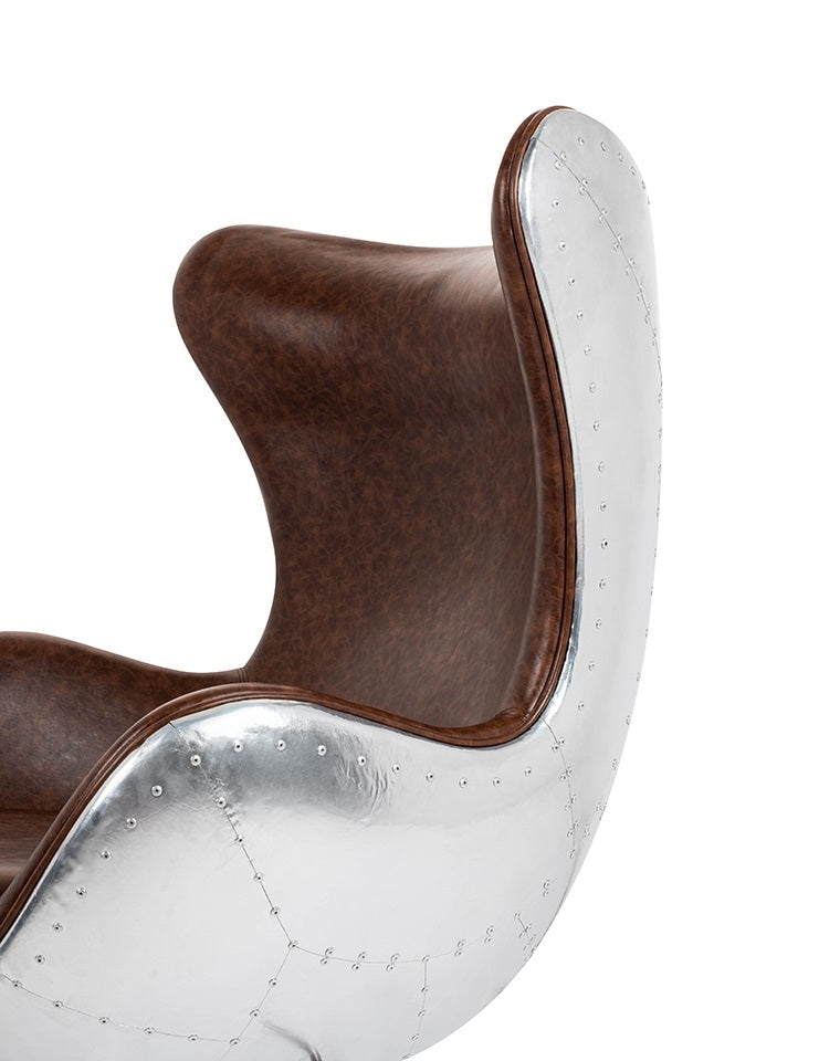 Fotoliu OVO CHROME - BROWN PU