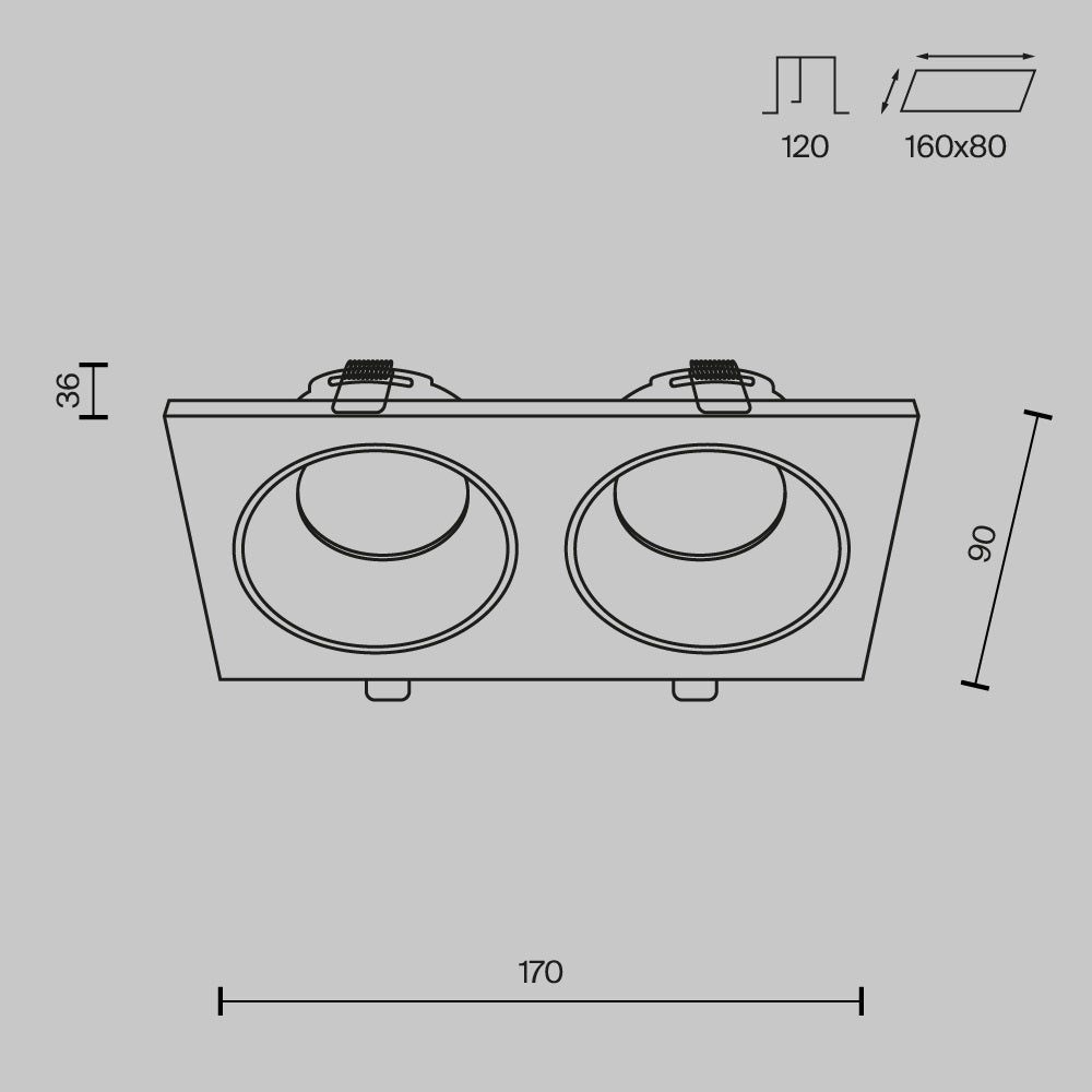 Spot incastrat OZANA DOUBLE WHITE