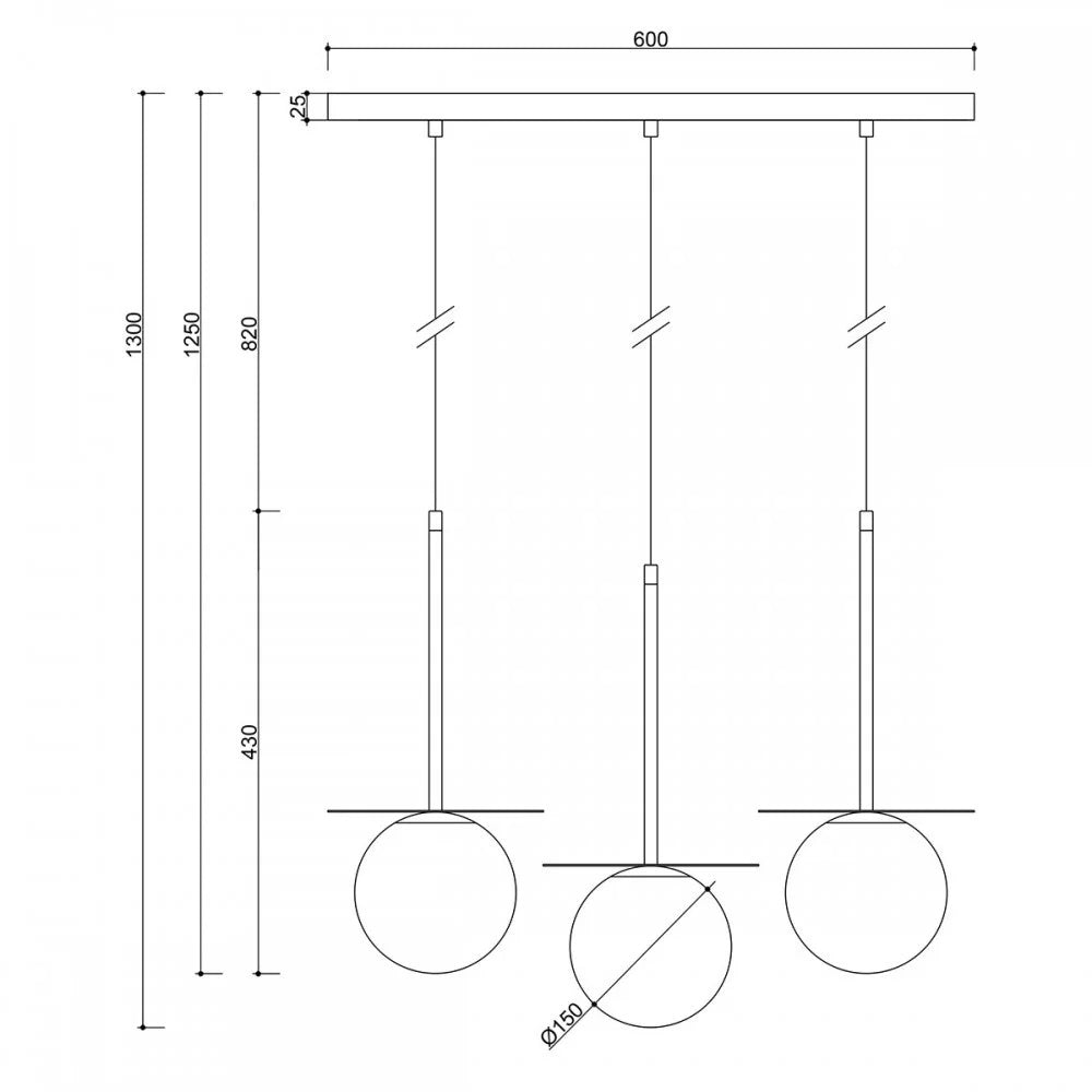 Lampă suspendată VARNEL B 3L — Alb