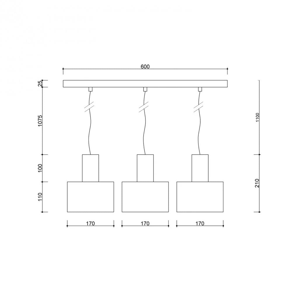 Lampă suspendată ELVIK 3L — Alb