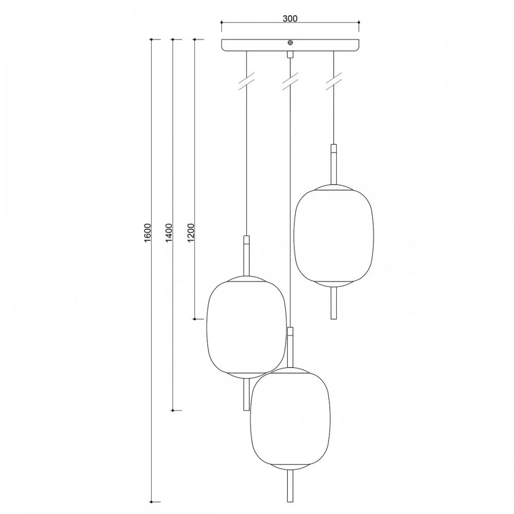 Lampă suspendată EIRVEN-MINI 3P — Negru