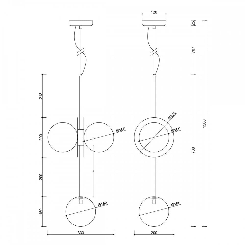 Lampă suspendată FENRI B — Alb