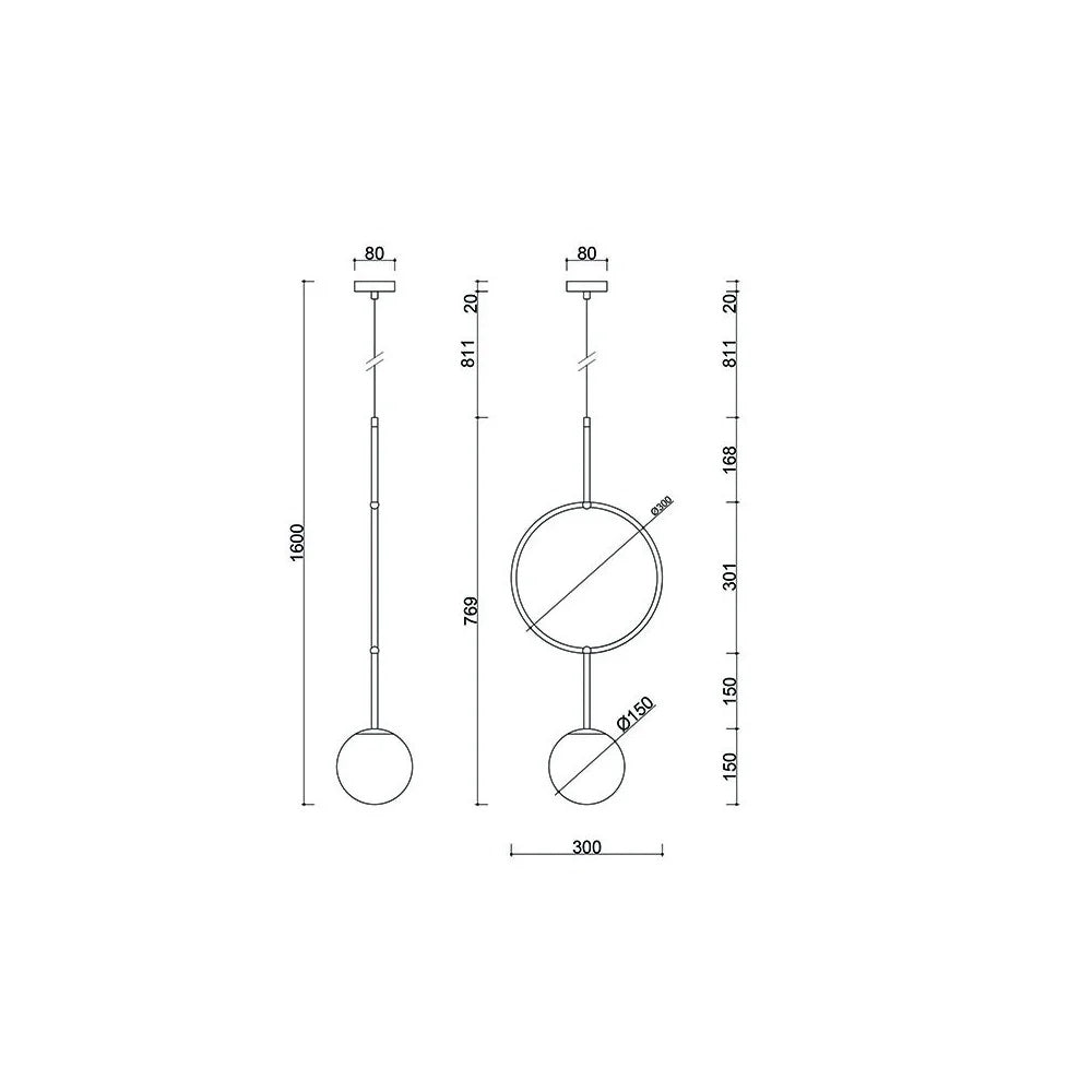 Lampă suspendată ISVENA A — Alb