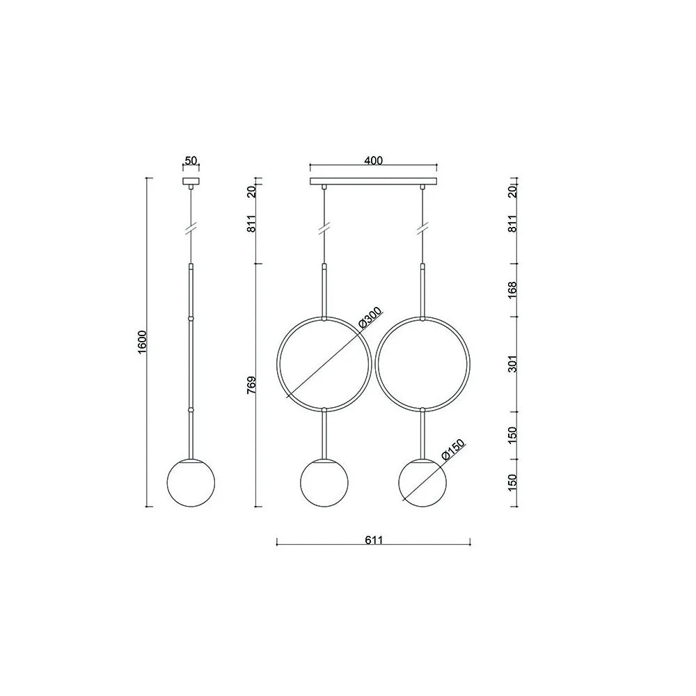 Lampă suspendată ISVENA B — Alb