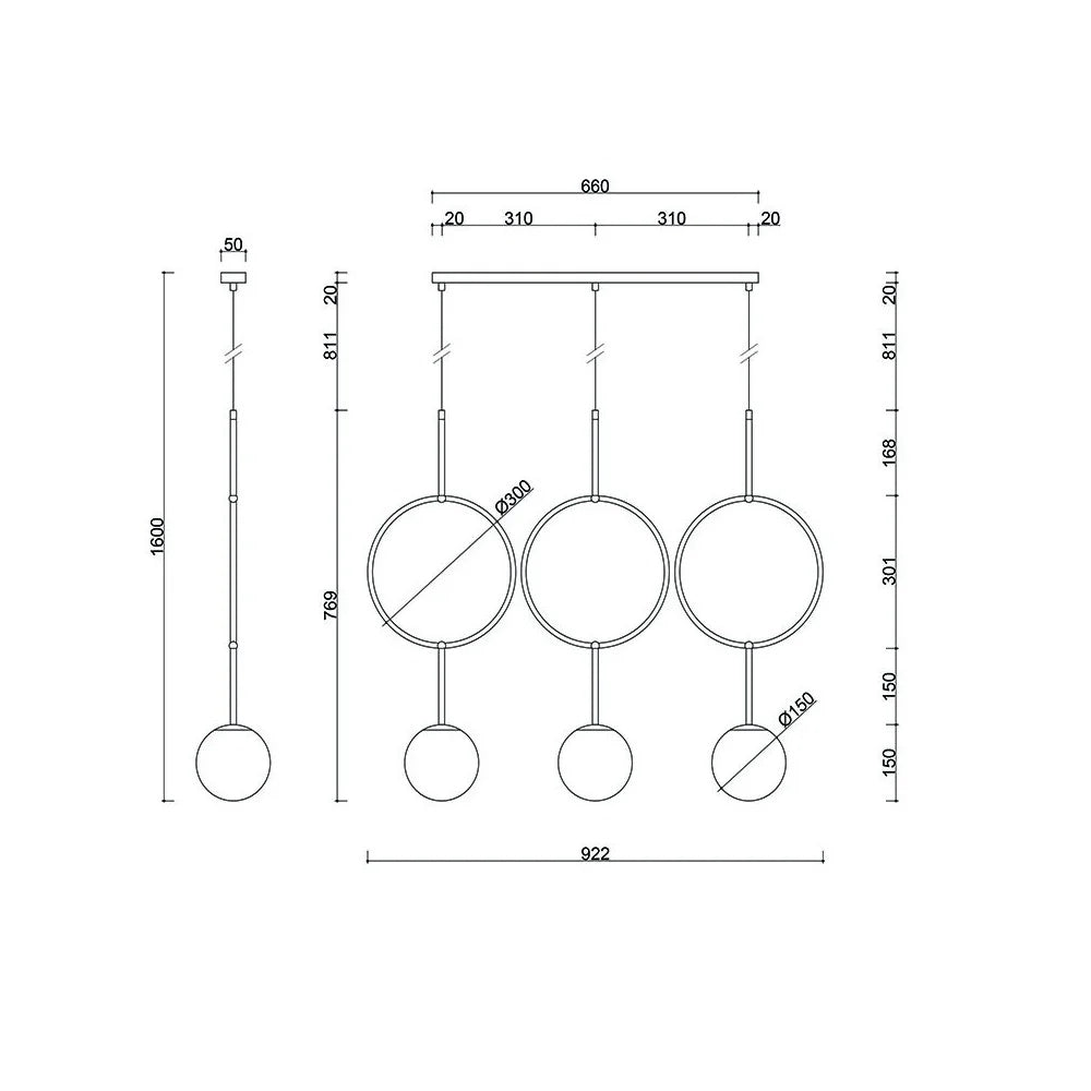 Lampă suspendată ISVENA C — Alb