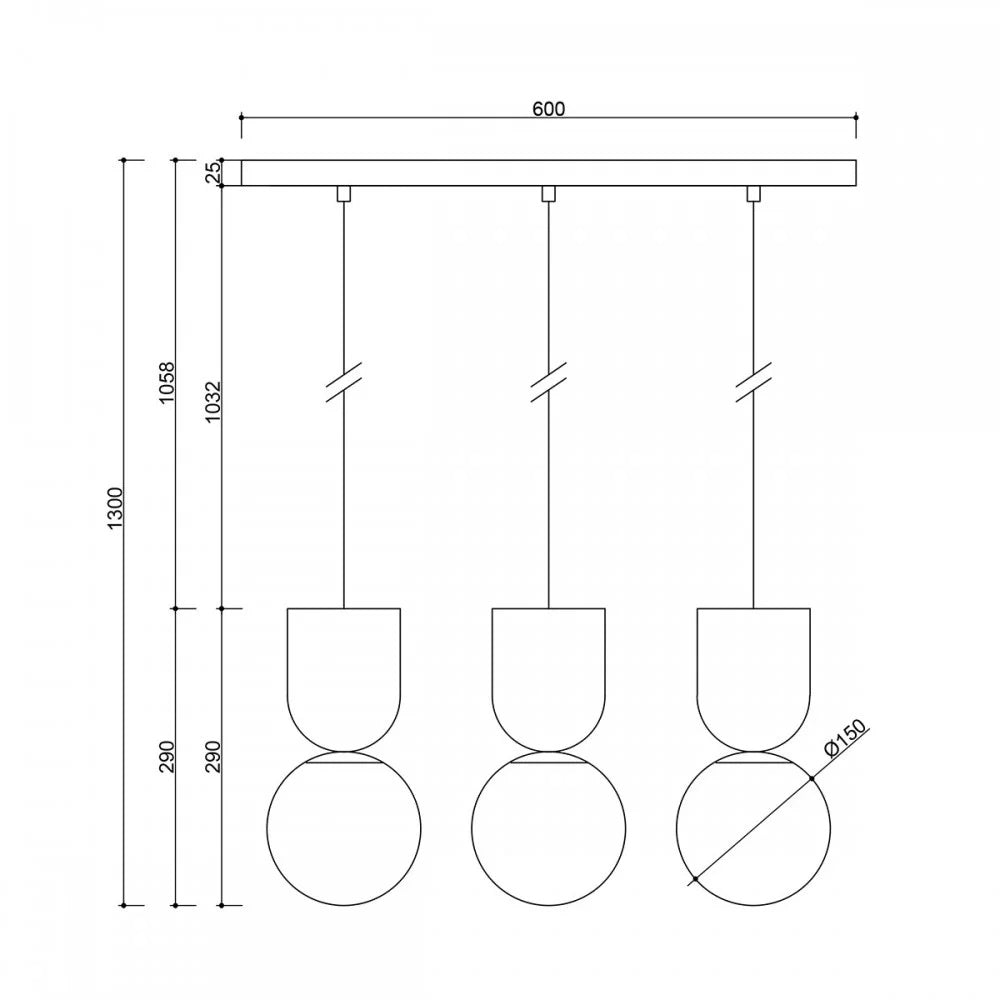 Lampă suspendată LUNVIK 3L — Alb