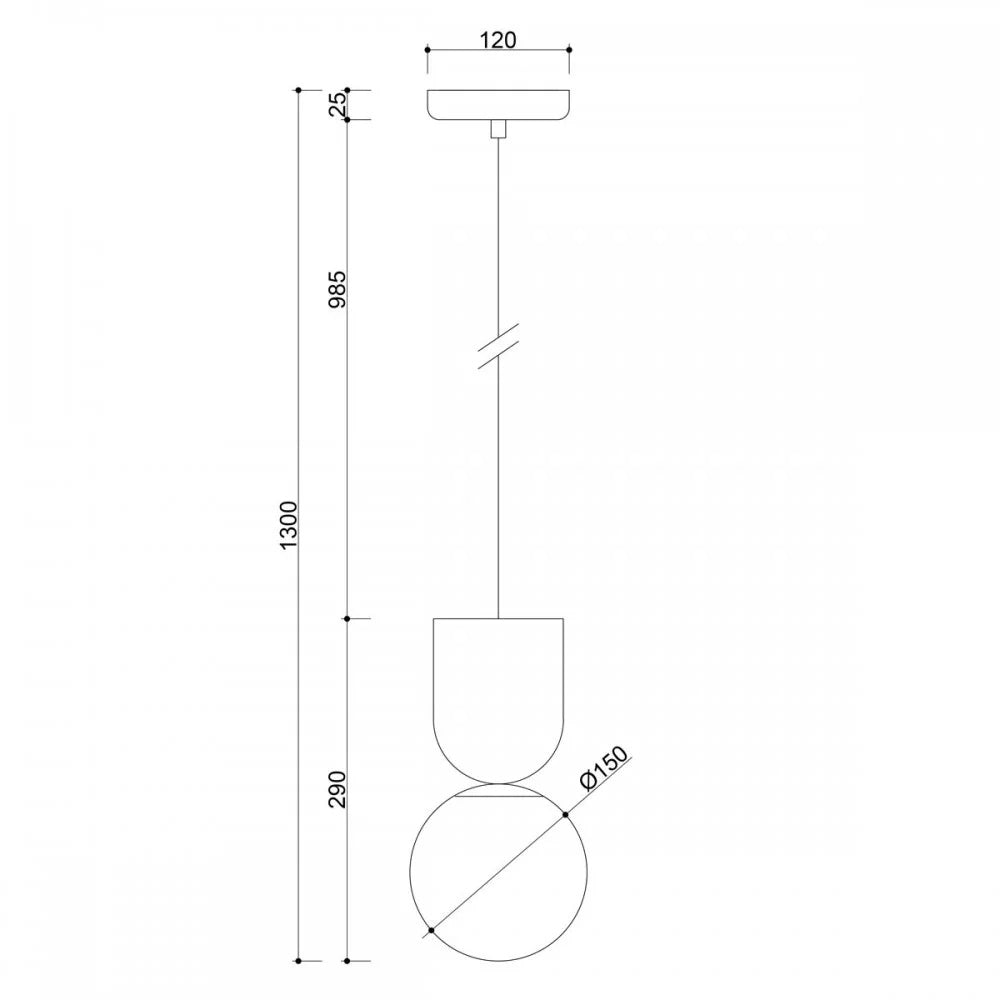 Lampă suspendată LUNVIK IP44 — Albastru închis