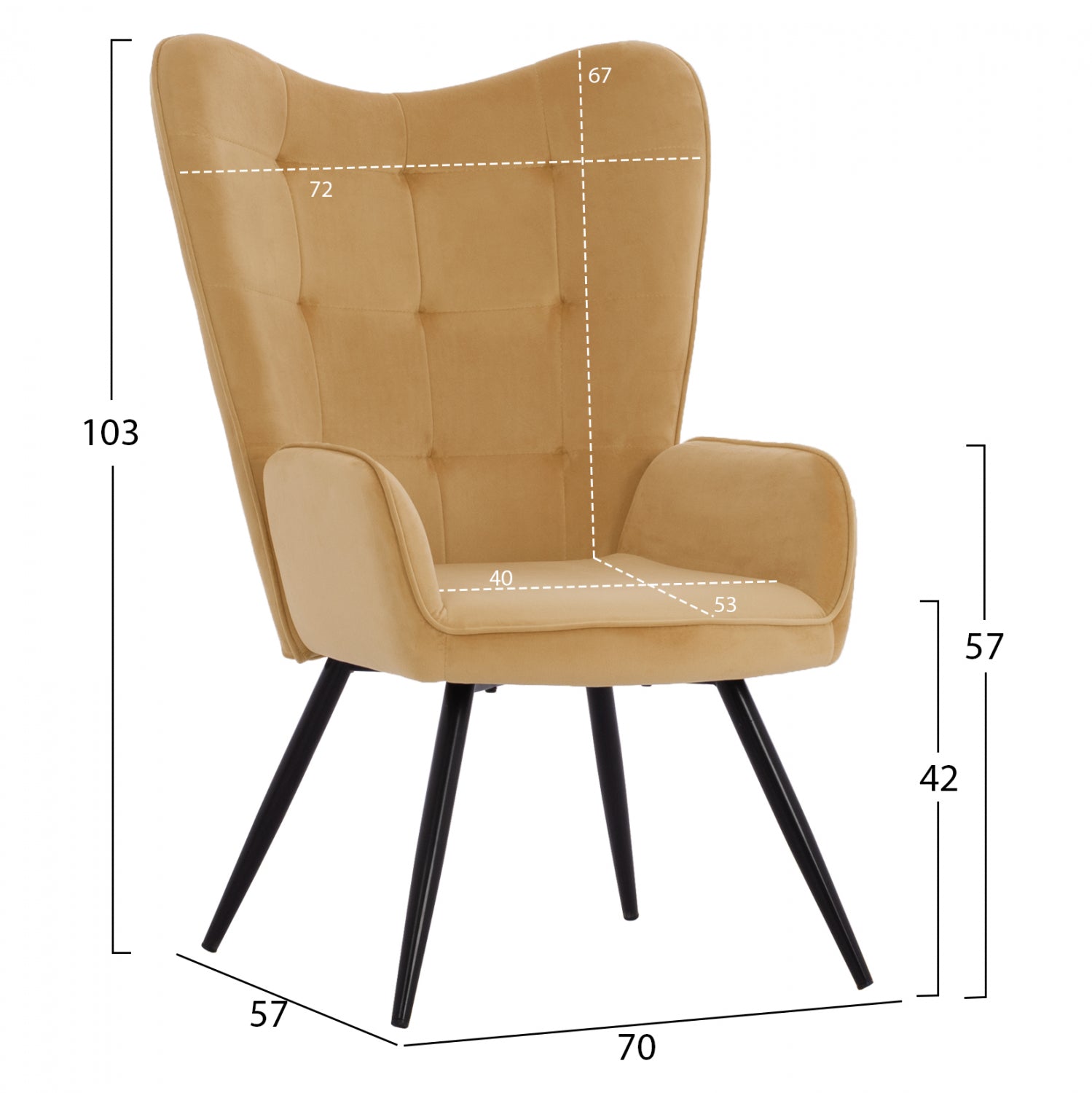 Fotoliu cu taburet CORONA VELVET TAB