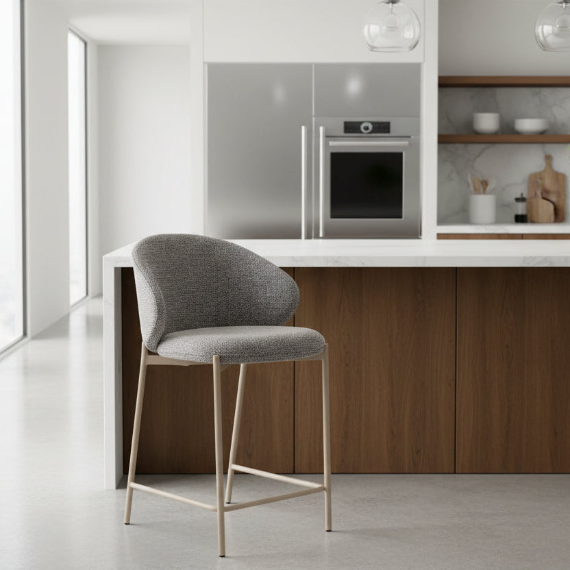 Scaun de bar FARGION BEIGE LEGS H61 CM