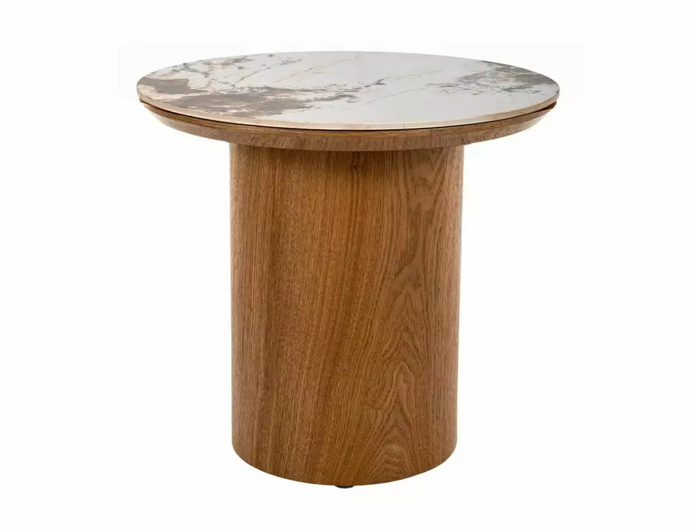 Masuta de cafea BIRTON CERAMIC/OAK Ø45 x 50 CM