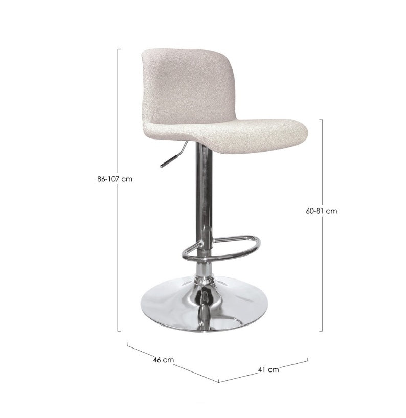 Scaun de bar RAFAEL CHROME H60/81 CM