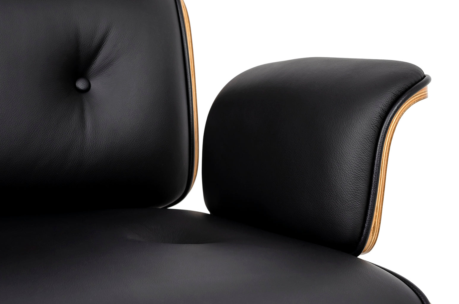 Scaun de birou LOUNGE negru - placaj de trandafir